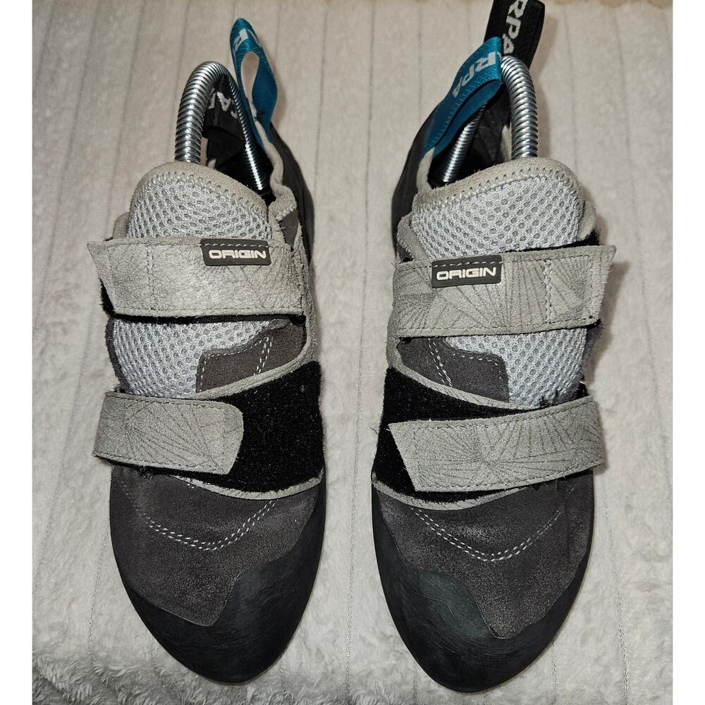 SCARPA Origin Rock Climbing Shoes Gray Black 70062 Size 7 Men/ 8 Women *read*